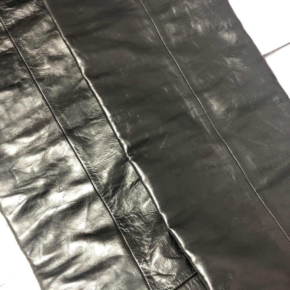 Saint Laurent Tall Slouch Leather Boots Black Knee High YSL 37 - Picture 9 of 16